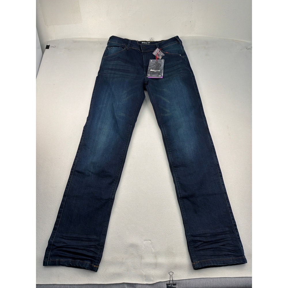 Bull-it Mens Spitfire Blue Straight AA Range Moto Jeans 34x34 Long Covec Armor